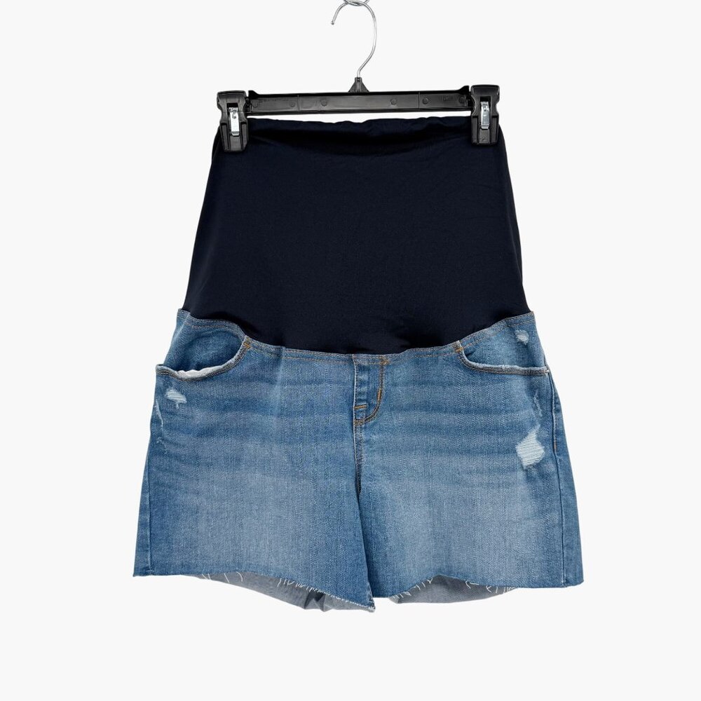 NEW Over Belly Midi Maternity Jean Shorts - Isabel Maternity by Ingrid & Isabel - Picture 3 of 10